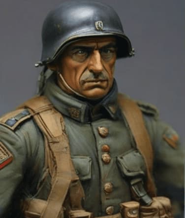 Miniatura policromática que representa a un soldado alemán de la Primera Guerra Mundial