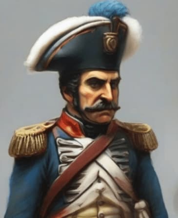 Miniatura policromática que representa a un general del ejército napoleónico